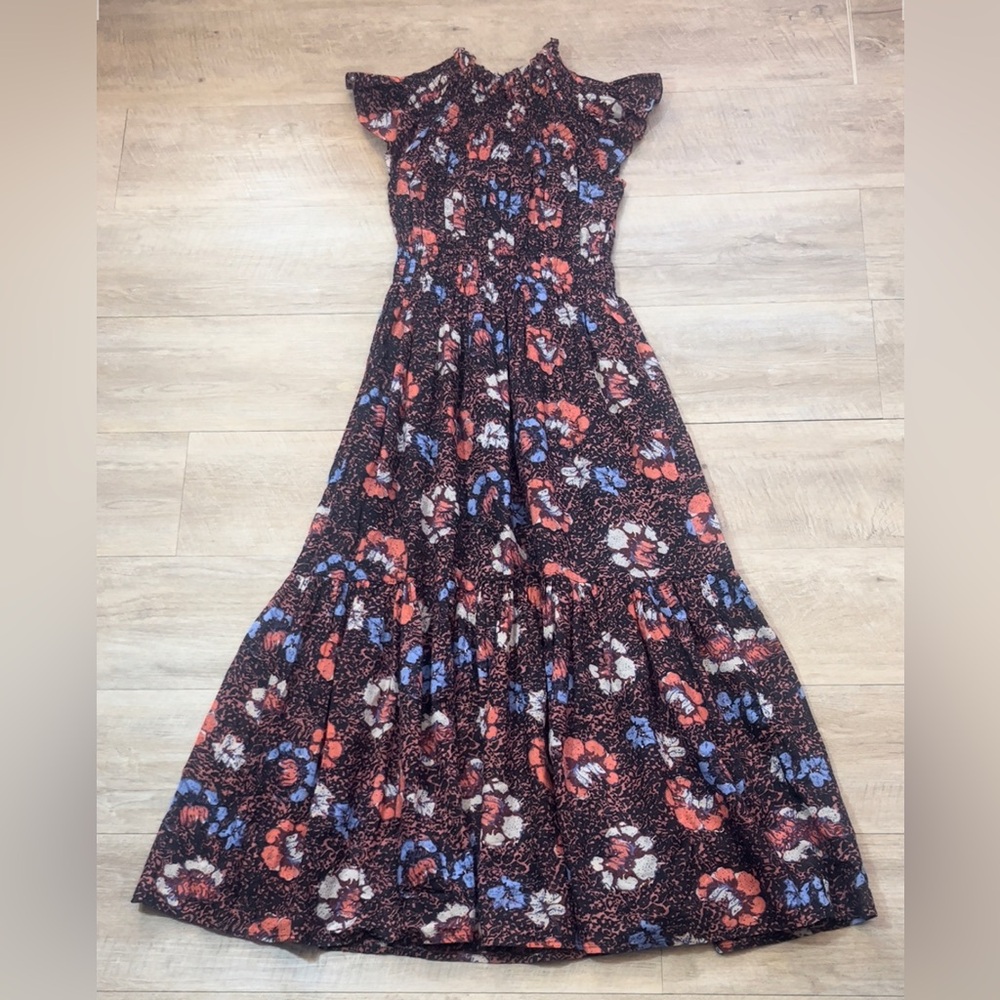 Cleobella Floral Maxi Dress in Black with Pink & Blue Accents - Picture 5 of 10